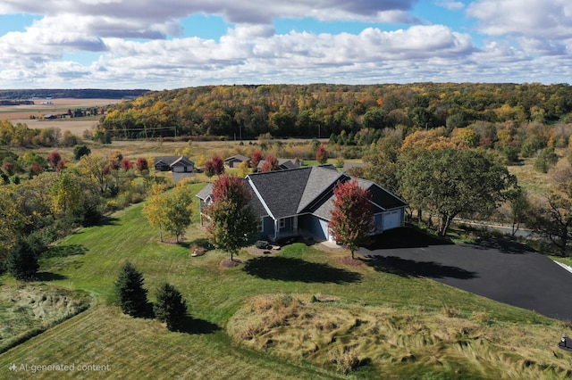 203 Walnut Hill Way, Troy Twp, WI 54022 - bird's eye view featuring a wooded view