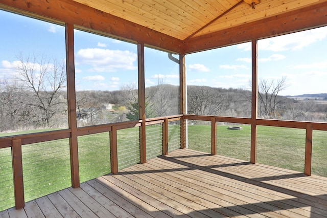 203 Walnut Hill Way, Troy Twp, WI 54022 - unfurnished sunroom with vaulted ceiling and healthy amount of natural light