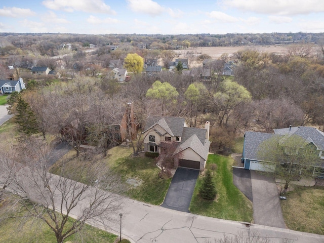 aerial view with a residential view