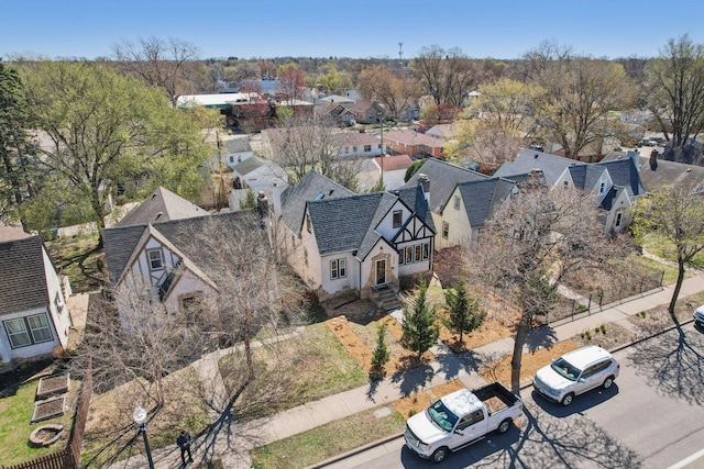 aerial view featuring a residential view