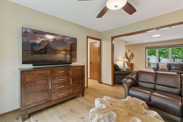 3861 Westbury Dr, Eagan, MN 55123 - living room with light wood-type flooring and ceiling fan