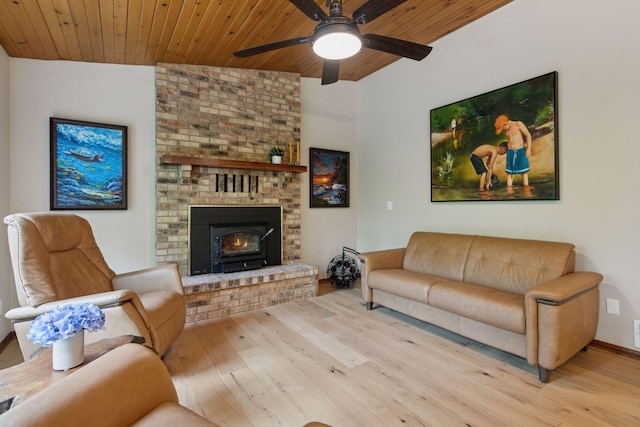 3861 Westbury Dr, Eagan, MN 55123 - living area with wood finished floors, wood ceiling, a ceiling fan, and baseboards