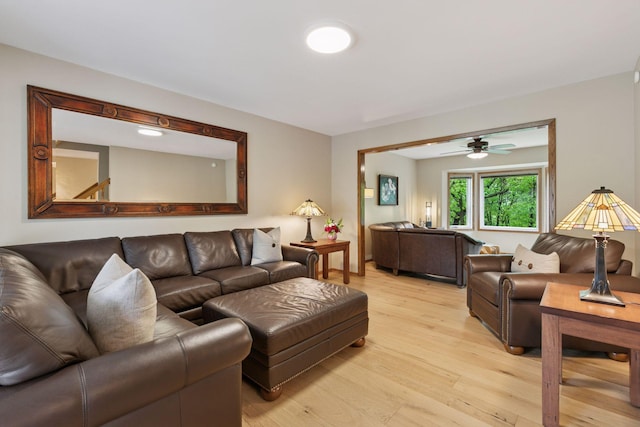3861 Westbury Dr, Eagan, MN 55123 - living area featuring light wood-style floors and a ceiling fan