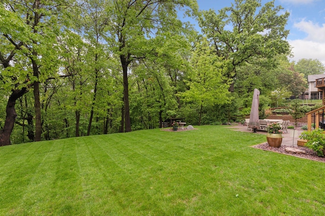 3861 Westbury Dr, Eagan, MN 55123 - view of grassy yard featuring a patio