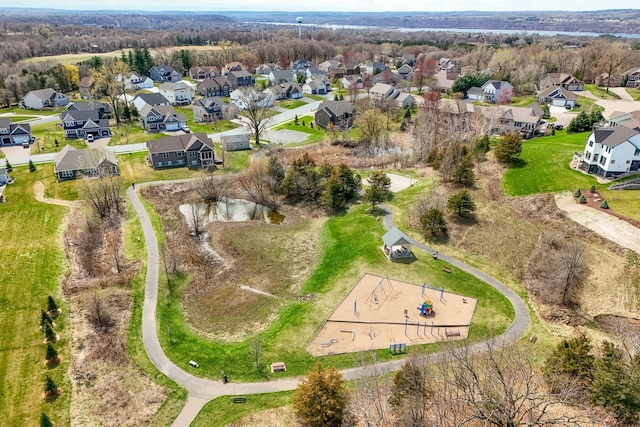 drone / aerial view with a residential view