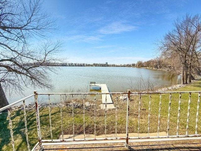 property view of water with a floating dock