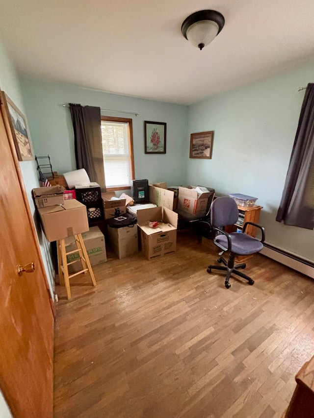 interior space with wood finished floors