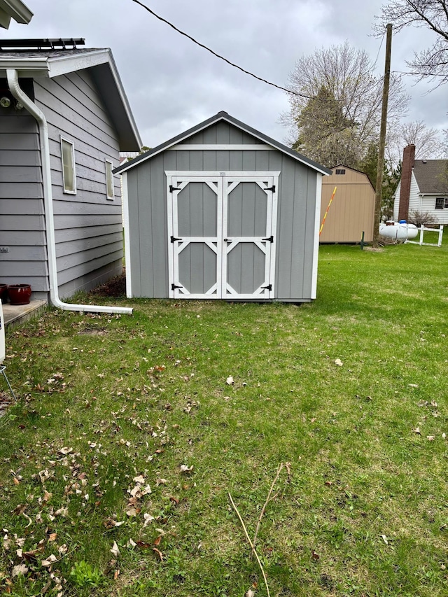 view of shed