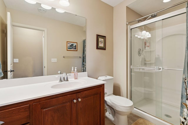 3626 Springwood Ct, Eagan, MN 55123 - full bathroom with a stall shower, toilet, and vanity