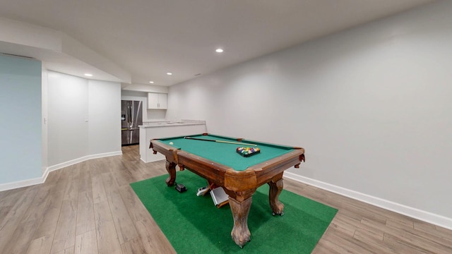 1213 Grey Fox Ave SW, Rochester, MN 55902 - game room with light wood-style floors, recessed lighting, baseboards, and billiards table