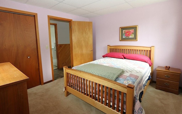 44172 Mosquito Heights Rd, Perham, MN 56573 - carpeted bedroom featuring a drop ceiling and a closet