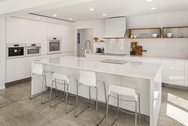 3710 Vincent Ave S, Minneapolis, MN 55410 - kitchen featuring modern cabinets, oven, extractor fan, and recessed lighting