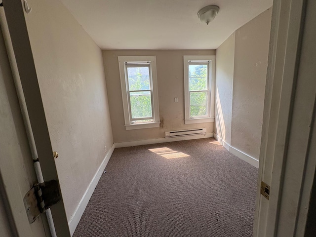 529 Blair Ave, Saint Paul, MN 55103 - unfurnished room with a baseboard radiator, carpet flooring, and a textured wall