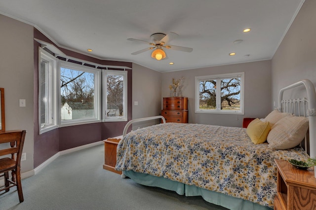 1205 Melvina Rd SW, Alexandria, MN 56308 - bedroom with carpet floors, baseboards, crown molding, and multiple windows