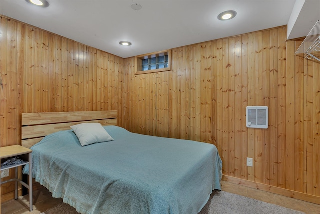 1205 Melvina Rd SW, Alexandria, MN 56308 - bedroom featuring wooden walls and recessed lighting