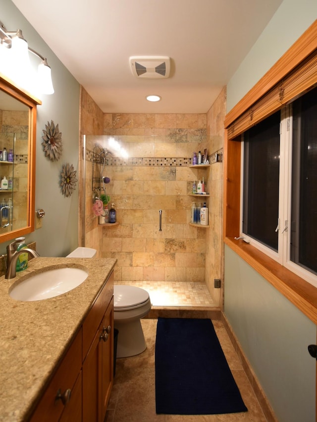 1164 Hawthorn St, Red Wing, MN 55066 - bathroom featuring vanity, toilet, and a shower stall