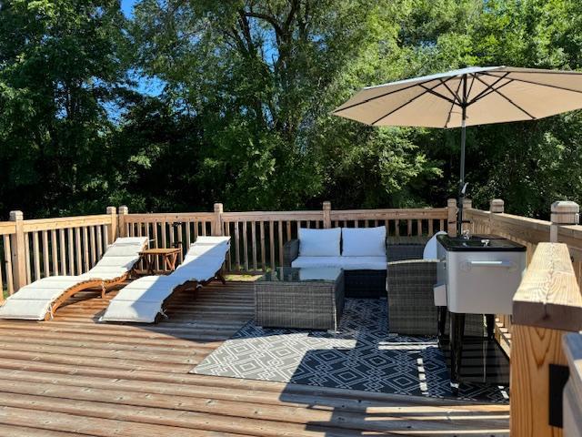 5214 381st Ln, North Branch, MN 55056 - deck with outdoor lounge area