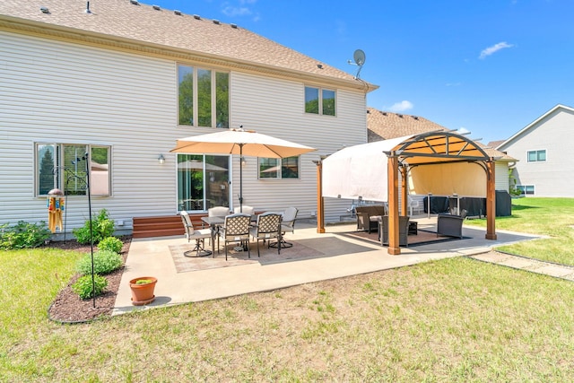 5214 381st Ln, North Branch, MN 55056 - rear view of property with a lawn, a patio, and an outdoor living space