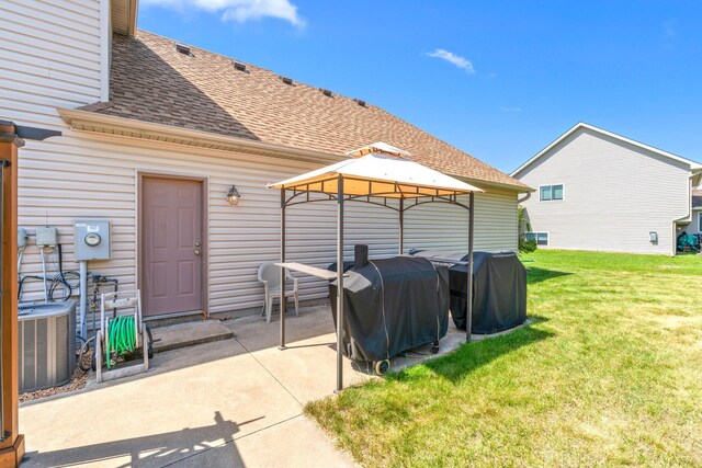 5214 381st Ln, North Branch, MN 55056 - view of patio / terrace with a gazebo, central AC, and grilling area