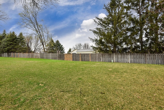 view of yard with fence