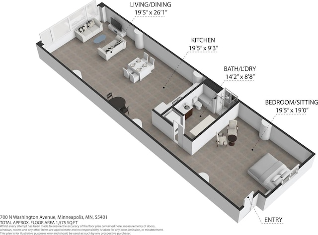 700 Washington Ave N Unit 210, Minneapolis, MN 55401 - view of property floor plan