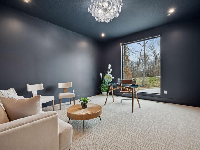 5010 Millie Rd SW, Rochester, MN 55902 - living area featuring carpet flooring, recessed lighting, baseboards, and visible vents
