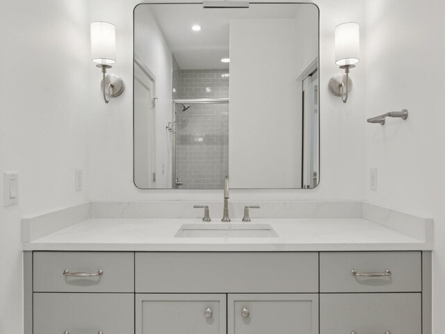 5010 Millie Rd SW, Rochester, MN 55902 - full bath with vanity, recessed lighting, and tiled shower