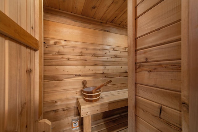 view of sauna