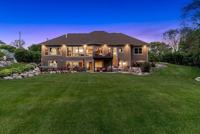 3420 Fairview Ave N, Arden Hills, MN 55112 - rear view of property featuring a patio and a lawn