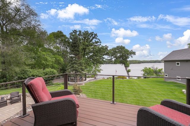 3420 Fairview Ave N, Arden Hills, MN 55112 - wooden deck featuring a water view and a yard