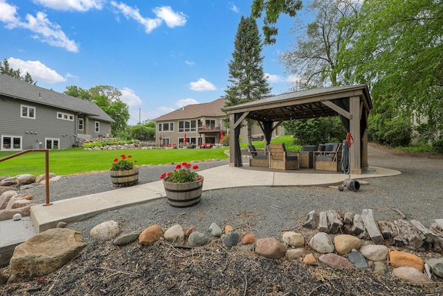 3420 Fairview Ave N, Arden Hills, MN 55112 - view of patio / terrace featuring a gazebo and an outdoor living space