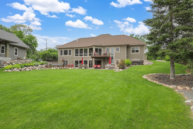 3420 Fairview Ave N, Arden Hills, MN 55112 - back of house with a patio area, a lawn, and a wooden deck
