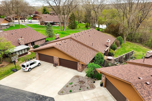 aerial view of residential area
