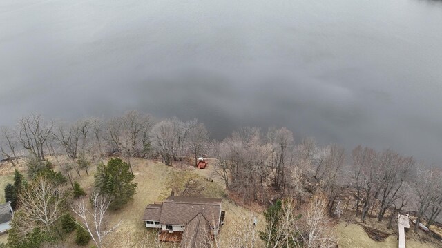 drone / aerial view featuring a view of trees