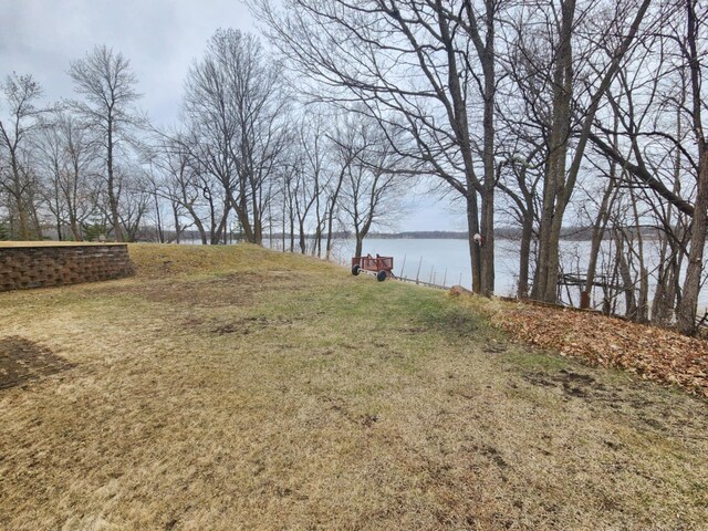 view of yard featuring a water view