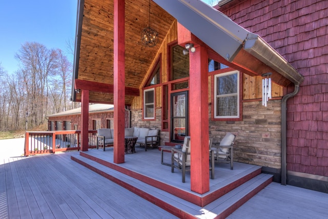 546 315th St, Cady Twp, WI 54749 - wooden deck featuring an outdoor hangout area