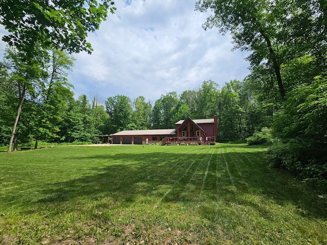 546 315th St, Cady Twp, WI 54749 - view of green lawn featuring a view of trees