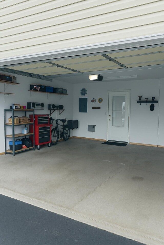 garage with electric panel