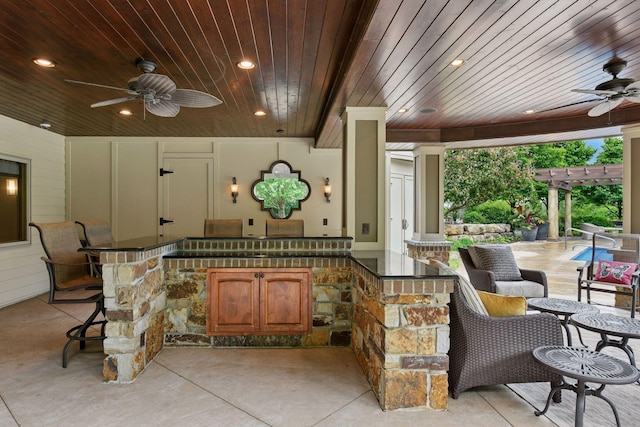 7250 Jubert Ln, Corcoran, MN 55340 - view of patio featuring a ceiling fan and a pergola
