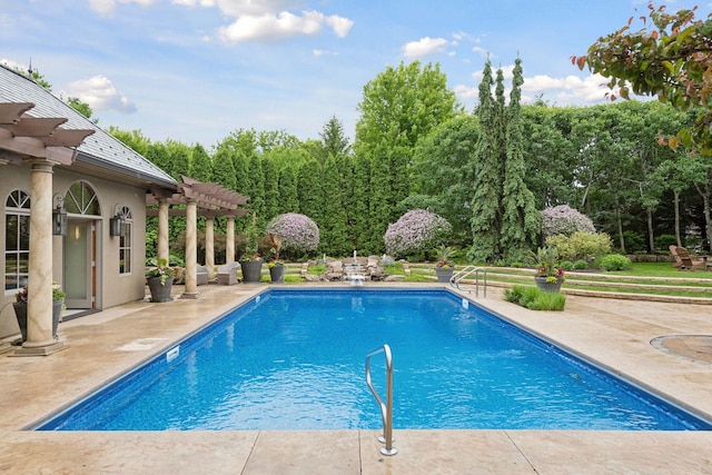 7250 Jubert Ln, Corcoran, MN 55340 - outdoor pool featuring a pergola and a patio area