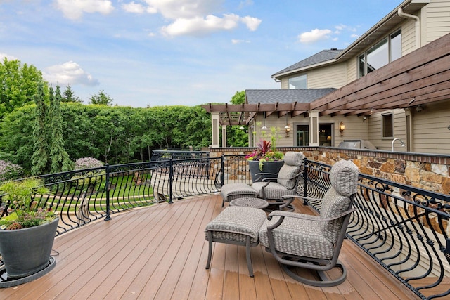 7250 Jubert Ln, Corcoran, MN 55340 - wooden deck featuring a pergola