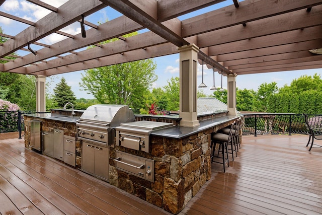 7250 Jubert Ln, Corcoran, MN 55340 - deck featuring a pergola