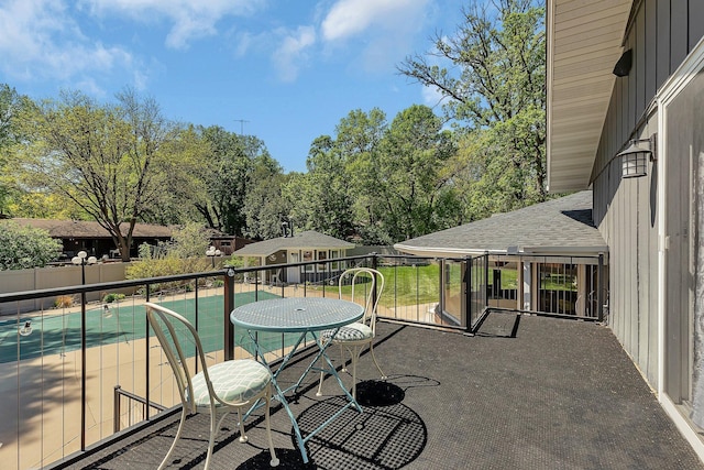 view of patio with a swimming pool and a fenced backyard