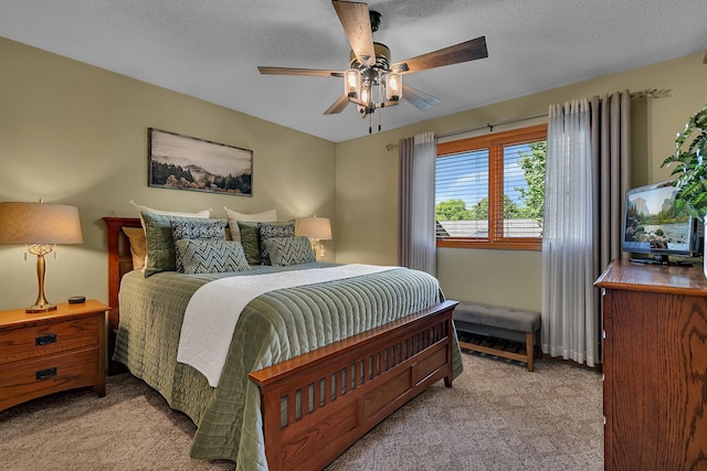1410 4th Ave N, Sartell, MN 56377 - carpeted bedroom featuring a ceiling fan and a textured ceiling