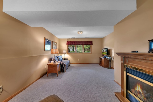 1410 4th Ave N, Sartell, MN 56377 - sitting room with a glass covered fireplace, baseboards, and carpet