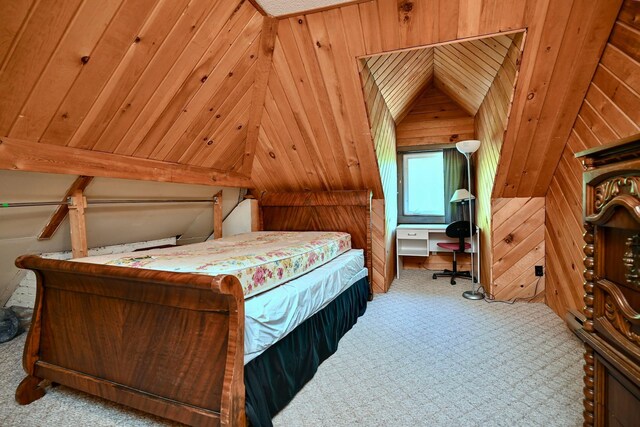 265 Broadway St, Winona, MN 55987 - carpeted bedroom featuring wooden walls