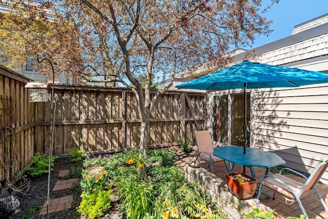 view of patio with a fenced backyard