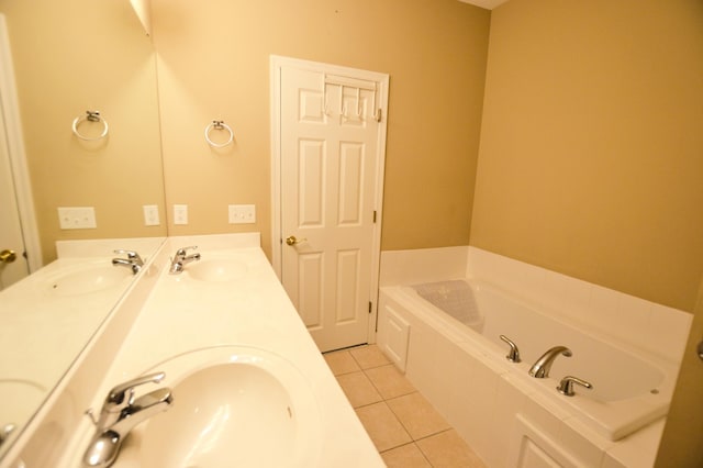 11096 16th St NE, Saint Michael, MN 55376 - bathroom with tile patterned flooring, a garden tub, and double vanity