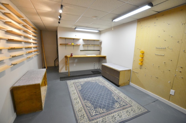 11096 16th St NE, Saint Michael, MN 55376 - office space with baseboards, a drop ceiling, and concrete floors