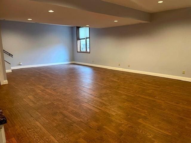 5475 Main St W, Maple Plain, MN 55359 - unfurnished room with dark wood-style flooring and recessed lighting